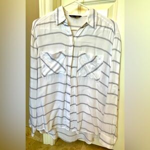 Express oversized button down shirt with roll up sleeves. Size XS